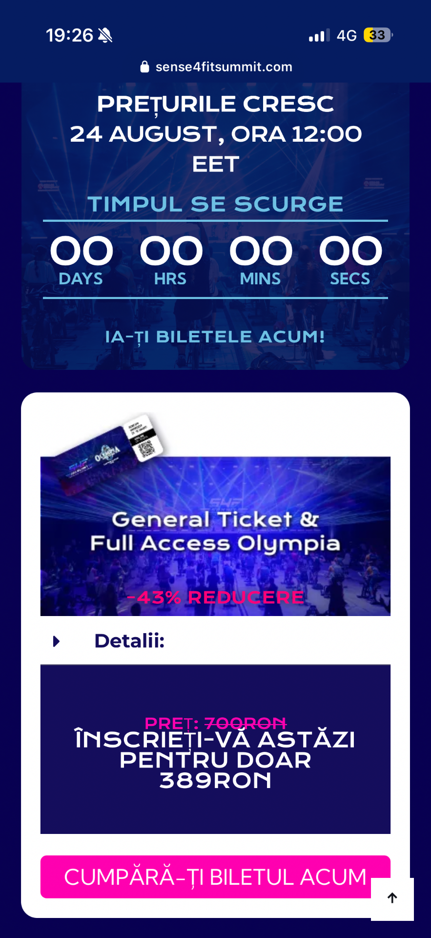 Bilet Sense4Fit Summit 29-30 august